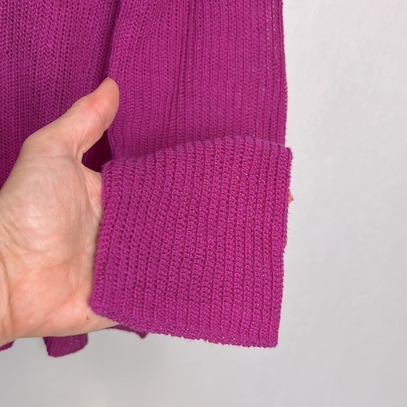 Eileen Fisher 100% Organic Linen Purple V-Neck Sweater size PP - Picture 4 of 5
